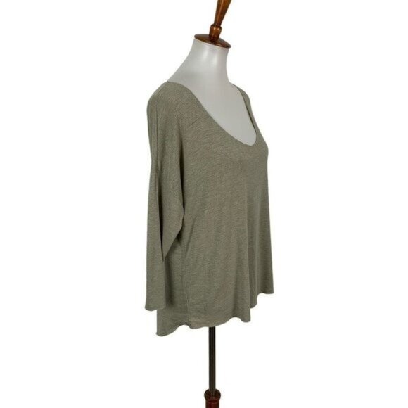 BKE Tee Top Medium Gray Tan Long Sleeve Casual Minimalist Layering - Picture 2 of 5